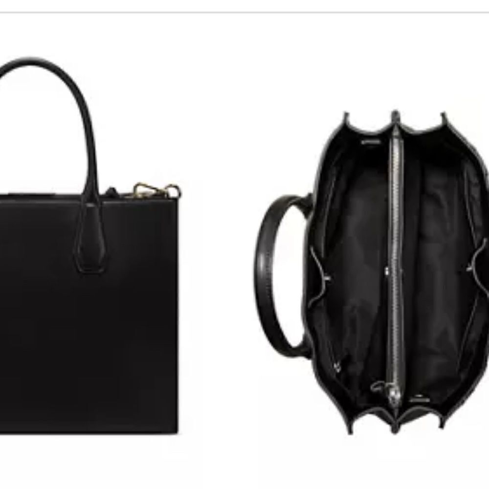 Black gold silver nine west ivy maddol shopper tote bag purse pocketbook - Picture 3 of 12